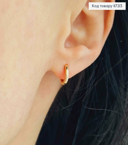 Серьги кольца простые, диаметр 1см, ширина 2мм, XUPING 18K 117213 фото 2