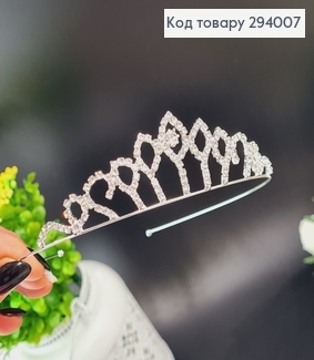 Діадема під срібло з камінцями  294007 фото