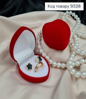 Коробка велюр, СЕРДЦЕ, 5,5*6*3см, Красного цвета 513218 фото