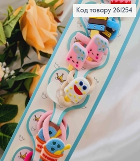 Набор детских резинок, Яркое мороженое, 20шт/наб. 261254 фото