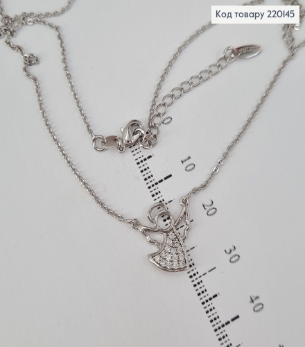Підвіска  Янголятко з камінцями 45+5см  родіроване   Xuping  220145 фото 1
