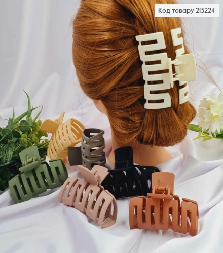 Краб пластик, матовый, Стильный прямоугольный, цвета в ассортименте, 8,3см. 213224 фото 1