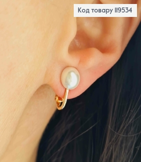 Серьги-клипсы "Нежная Жемчужинка", 1,7см, Xuping 18K 119534 фото