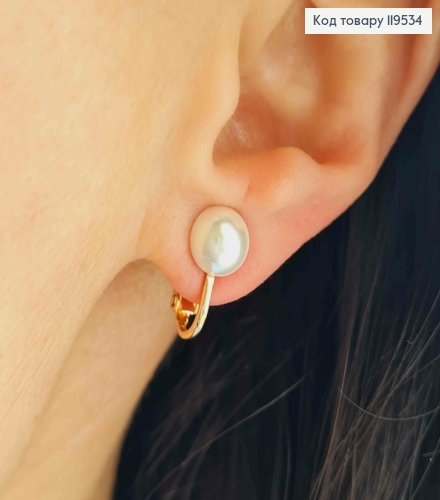 Серьги-клипсы "Нежная Жемчужинка", 1,7см, Xuping 18K 119534 фото 1