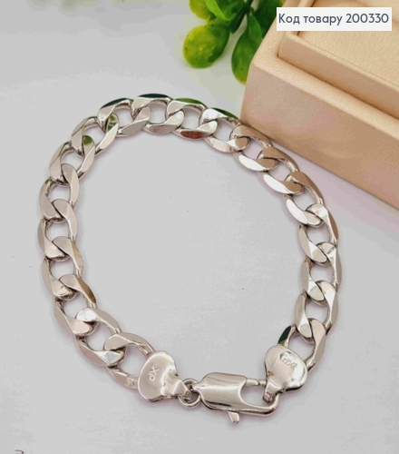 Браслет родований ПАНЦИРНЕ плетіння, ширина 1см, довжина 22см, Xuping 200330 фото 1