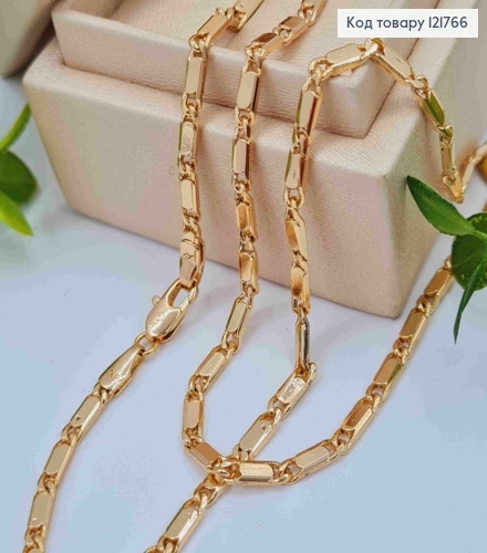 Цепочка плетения ОВАЛЬНЫМИ пластинками, ширина 2,5мм, длина 42см, Xuping 18K 121766 фото 1