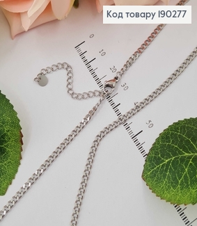 Цепочка родованная, панцирное плетение, 45+5см Xuping 190277 фото