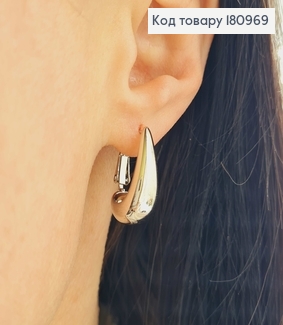 Сережки родовані, продовгуваті крапельки, 2см, англ. заст. Xuping  180969 фото