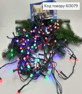 Гирлянда шторка черная проволока 5 м 150 LED цветная 613079 фото