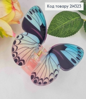 Краб пластик (акрил), яркий Бабочка Голубовато-Розового цвета, 9,5*8см 214323 фото