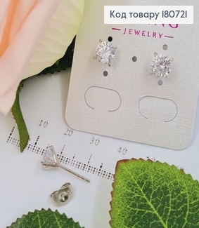 Сережки родовані гвіздки з камінцем 0,7см, Xuping 180721 фото