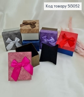 Коробка имитация ткани с бантиком 8,5*9*5,5 см в асс. 513052 фото