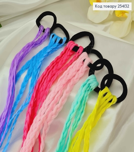 Резинка (4см) с 4 косичками, длиной 37см в ассортименте 254132 фото 2
