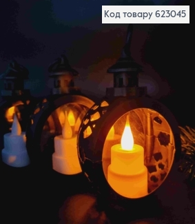 Декоративний LED ліхтарик 12см з ефектом горіння свічки теплого кольору, ЧОРНОГО кольору 623045 фото