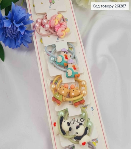 Набор детских резинок (20шт) ВЕСЕЛЫЕ ЖИВОТНЫЕ, диаметр 3,5см, ярких цветов 261287 фото 1