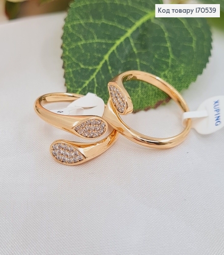 Кольцо Прикосновениев камнях ( с регулировкой размера 16-18) 18K Xuping 170539 фото 1