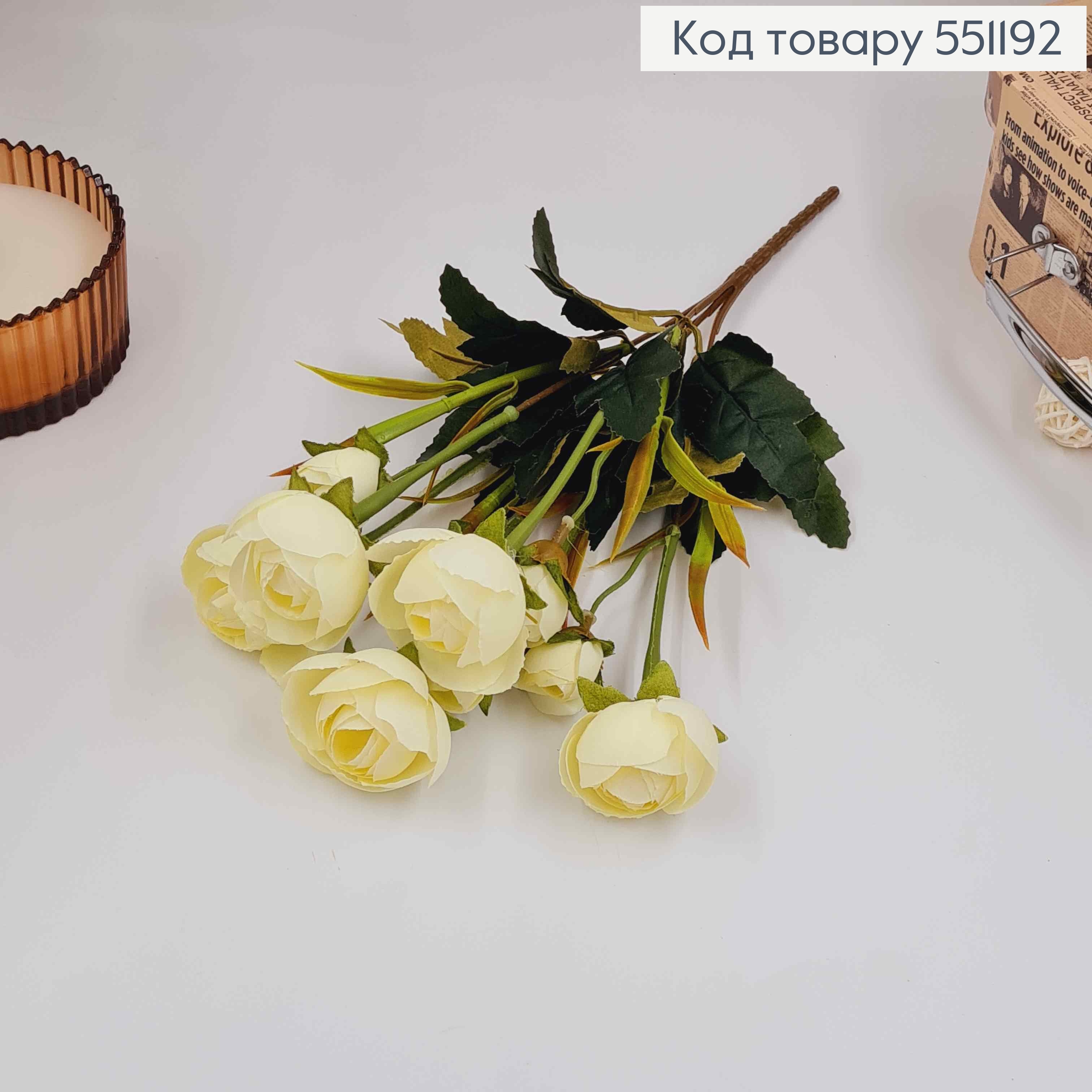 Композиция "Букет МОЛОЧНЫЕ ПИОНЫ 5шт (3см)+ 5шт (2см)", высота 32см 551192 фото 2