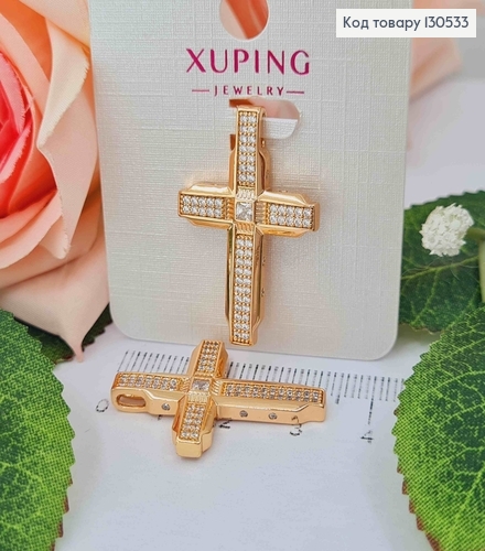 Крестик в камешках 3*2см, Xuping 18K 130533 фото 1
