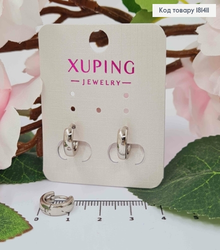 Серьги, Кольца, диаметр 1,1см, ширина 3мм, Xuping 181411 фото 1