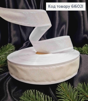 Лента Блеск БЕЛАЯ, ширина 4см, длина 100 ярдов (90м) 616021 фото