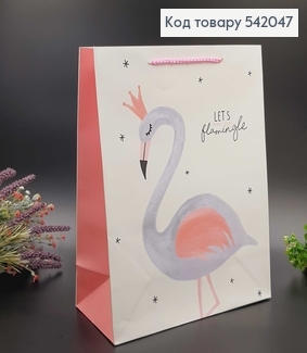 Пакет бумажный средний Фламинго 26х32х12см 542047 фото