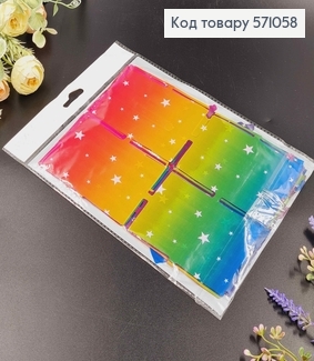 Фольгована шторка для фотозони. в зірочки, омбре в фіолетових тонах, 100*200см 571058 фото