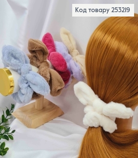 Резинка об'ємна "ПУШОК" з Вушками, 9см, Яскраві-Ніжні кольори в асортименті 253219 фото