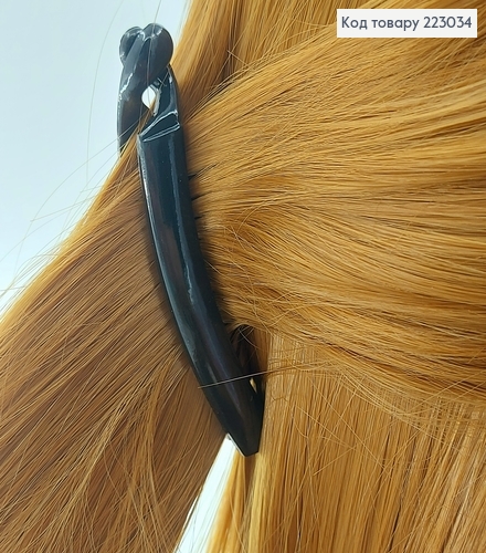 Заколка банан простой глянцевый 8 см черный 223034 фото 1