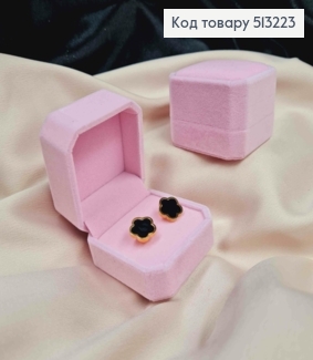 Коробка велюр, квадратная с тиснением, 5*5,5*4см, Розового цвета 513223 фото