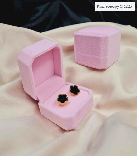 Коробка велюр, квадратная с тиснением, 5*5,5*4см, Розового цвета 513223 фото 1
