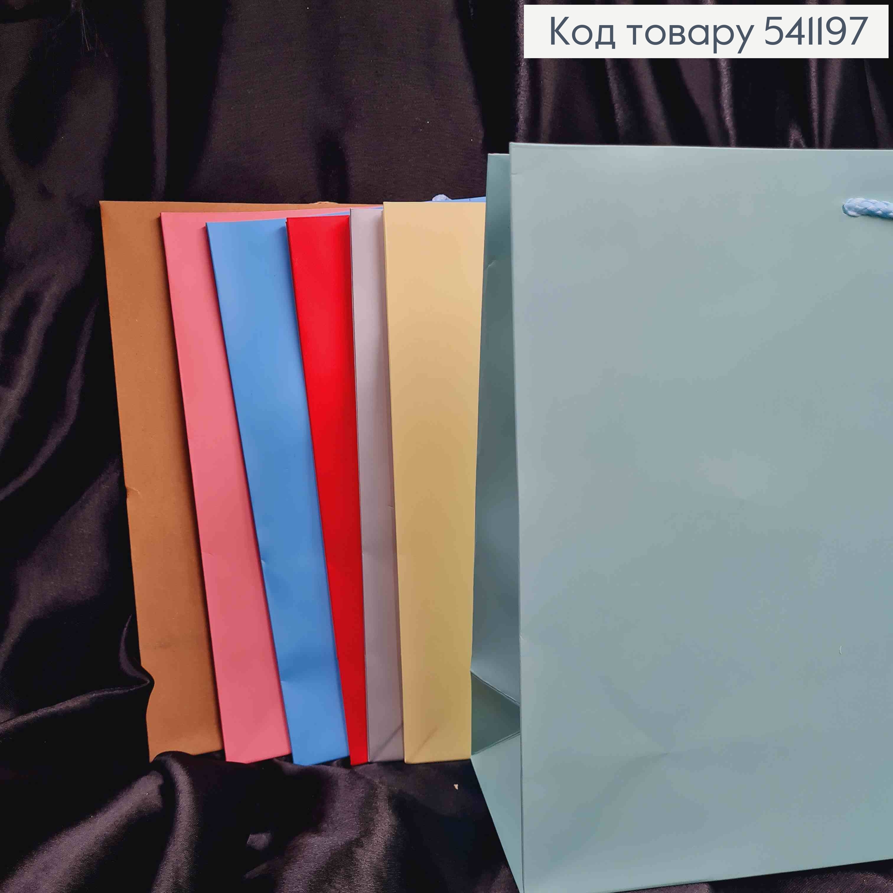 Пакет бумажный Однотонный, 25*37*9см, в ассортименте 541197 фото 2