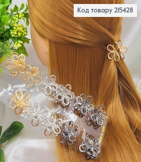 Краб металл, Цветочек, 2,5см, цвета в ассорт. 215428 фото