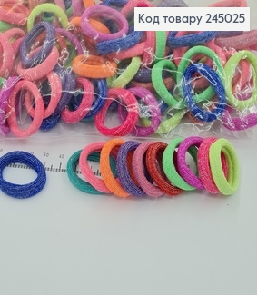 Резинка простая цветная с люрексом 100 шт / уп. цена за упак. 245025 фото
