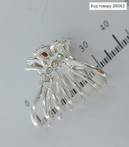 Краб металл серебряный Паучок с камнями 215062 фото 1