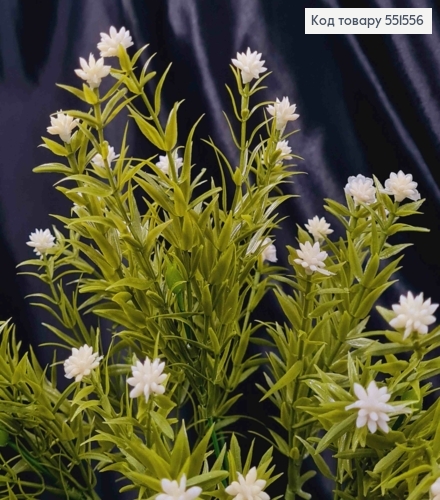 Искусственная композиция Мелкоцвет, БЕЛОГО цвета, 7 веточек на металлическом стержне, высота 35см 551556 фото 2