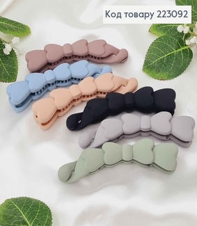 Заколка банан пластик 10см "Бантик" матовый в ассорт. 223092 фото