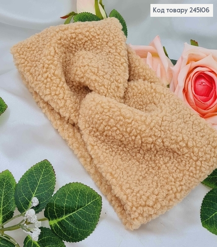 Пов'язка чалма, Каракуль, ПУДРА, діаметр 46см, ширина12см, (тягнеться)Україна 275005 фото 1