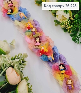 Набор резинок, жатка с фатином и принцессами, 10 шт/наб. 261228 фото