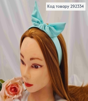 Обруч пластик в ткани "Солоха", Мятного цвета, 2,5см, ручная работа, Украина. 292334 фото