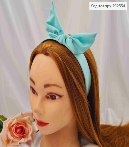 Обруч пластик в ткани "Солоха", Мятного цвета, 2,5см, ручная работа, Украина. 292334 фото 1