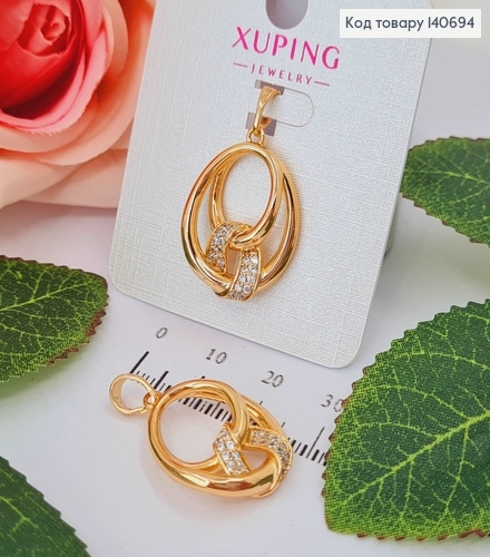 Кулон кольца с петелькой в камешках, 2,5см Xuping 18K 140694 фото 1