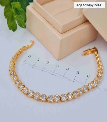 Браслет прикрашений Блискучими камінцями, довжина 17+2см, Xuping 18К 151160 фото 2