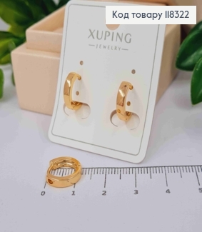 Серьги кольца Классические, ширина 3мм, диаметр 1,3см, XUPING 18K 118322 фото
