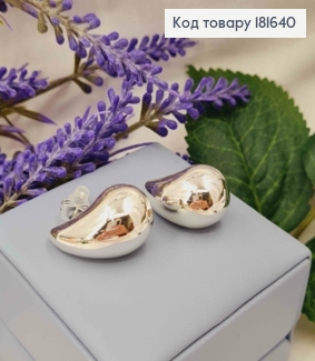 Серьги родованные гвозди "Капельки", 2,6см, Xuping 181640 фото