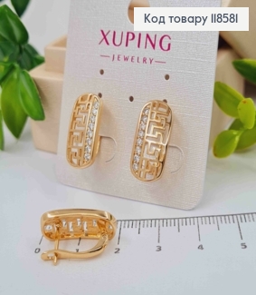 Серьги ВЕРСАЧЕ украшены блестящими камешками, 1,9см, английская застежка, Xuping 18К. 118581 фото