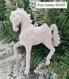 Новогодняя фигура Бархат Конь СЕРЫЙ, 11*10см, Украина 612425 фото