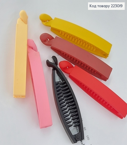 Заколка банан каучук 10 см в асорт.  223019 фото 1