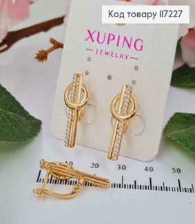 Серьги "Грациозность", английская застежка, длина 2,6см, XUPING 18K 117227 фото