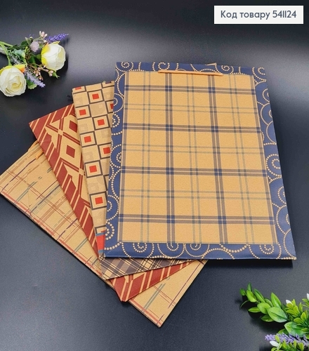 Пакет паперовий, крафт "Квадратний хаотичний принт" 25*31*10см в асорт. 541124 фото 3