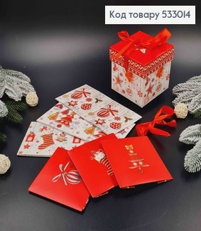 Коробка Новогодняя Красная 10*10*10см 533014 фото